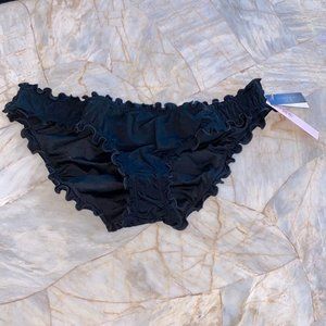 New XSmall Victoria Secret Bikini Swim‎ Bottoms Ruffle Black